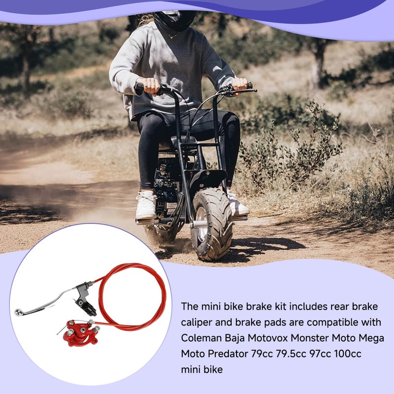 CILOYU Mini Bike Brake Lever Kit + Mini Bike Brake Caliper Replacement for Coleman CT100U CC100X Baja DB30 Motovox MBX10 MBX11 MMB80 MMB105 79cc 97cc 100cc Powersports Parts 61"" Brake Cable - Image 3